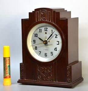 1930年頃の マツダ電気時計（東京電気株式会社製） アールデコ　ベークライト製　中三針　稼働品　希少　特許取得　アンティーク　レトロ　