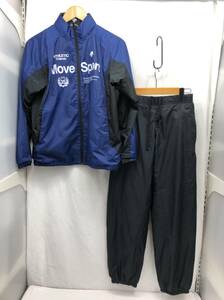 DESCENTE キッズ ウィンドブレーカー 上下セット 160 ブルーxブラック 裏地弱起毛 男の子 子供用 デサント 23110803