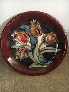 英国イギリス　MOORCROFT プレート　絵皿　美品　箱入