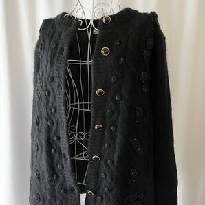 80s レトロ ヴィンテージ 古着 モヘア カーディガン ゆったりシルエット