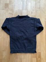 Le Tricoteur ルトリコチュール Guernsey Sweater サイズ34 ウールガンジーセーター ニット ネイビー_画像8