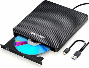 aelrsoch ブルーレイドライブ 外付けブルーレイプレーヤー DVDドライブ ブルーレイ対応 USB-A+Type-C(USB-C)ポート WIN7-11/MAC対応 