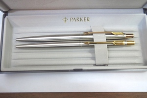 □A72845:PARKER ボールペン 2本おまとめ ノック式 筆記用具 文房具 筆記未確認 ジャンク