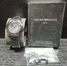 腕時計 EMPORIO ARMANI CERAMICA AR-1412 SOLID SS ミヨタ ムーブメント 1L40 エンポリオ アルマーニ セラミカ 111.63g メンズ 9D132WA_画像1