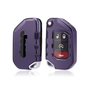 新品 ジープ TPU スマート キーケース キーカバー 紫 パープル Jeep ラングラー グラディエーター 2ボタン 3ボタン 4ボタン 送料無料