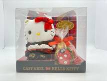 □7099③ ハローキティ　カファレル　CAFFAREL　コラボマスコット　ぬいぐるみ　HELLO　KITTY　サンリオ　2017　赤　黒_画像1