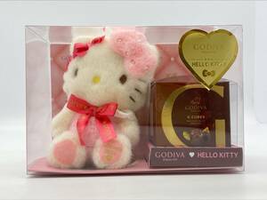 □7099⑤ ハローキティ　GODIVA　コラボマスコット　ぬいぐるみ　HELLO　KITTY　サンリオ　2021　ピンク　ミニ　