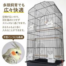 鳥かご ケージ おしゃれ 大型 鳥籠 鳥小屋 バードケージ 底網 止まり木 鳥 庭 複数飼い セキセイインコ 小鳥 縦長 ペット 大きい_画像2