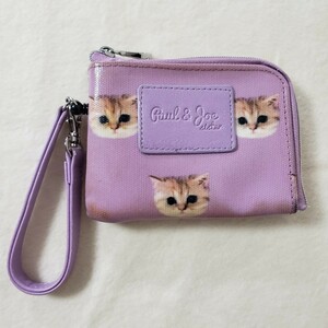  free shipping * anonymity delivery * paul (pole) and Joe cat ..n net pass case coin case change purse . accessory sowa Pas coin case ticket holder purple 