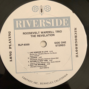 ■1990年 新品 WAVE JAZZ CLASSICS ROOSEVELT WARDELL TRIO / THE REVELATION RLP 9350の画像4