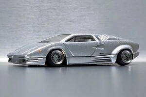 絶版 プレミアム 1/61 ランボルギーニ カウンタック 25th アニバーサリー 改 深リム BBS ローダウン カスタム 改造 V12 5200cc 455ps(1/64)