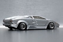 絶版 プレミアム 1/61 ランボルギーニ カウンタック 25th アニバーサリー 改 深リム BBS ローダウン カスタム 改造 V12 5200cc 455ps(1/64)_画像7