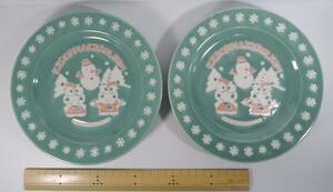 *Z36# Kero Kero Keroppi ...-. Christmas plate 2 sheets # medium-sized dish 1996 unused 