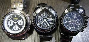MEN'S CHRONOGRAPH WATCH ×６ ★ OPEL ★ POICE ★ TECHNOS ★ WIRED ×２ ★ INDEPENDENS ◇ いろいろまとめて【中古品：電池切れ】