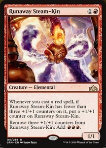 え赤 遁走する蒸気族 1枚（4枚在庫s 英 良品 GRN）/Runaway Steam-Kin（MTG /ラヴニカのギルド/Guilds of Ravnica/）