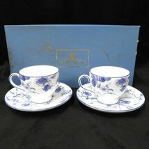 未使用保管品 WEDGWOOD/ウェッジウッド BLUE PLUM ブループラム カップ&ソーサー 2客セット　TORAY70th_画像1