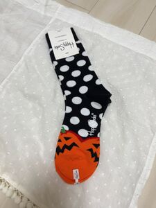 新品未使用 ハッピーソックス 靴下 かぼちゃ ハロウイン ソックス 靴下 happy