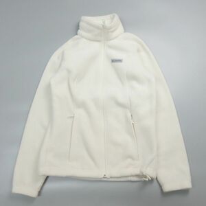 美品 Columbia コロンビア Benton Springs Full Zip ロゴパッチジップアップフリースジャケット S ホワイト レディース