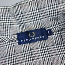 FRED PERRY フレッドペリー ロゴ刺繍千鳥格子柄ジップアップスウィングトップジャケット ブルゾン L メンズ_画像6