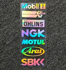 Bike & Helmet Laser Rainbow Sticker□レーザー“ホログラム”反射バイクステッカー/デカール■RS506×1枚:Special Price！送料込み699円