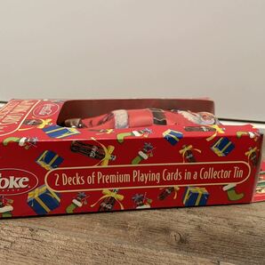 未使用 コカ・コーラ 箱付き プレイングカード サンタクロース缶 トランプ 2個入り サンタクロース クリスマス カードゲーム 缶 コレクターの画像10