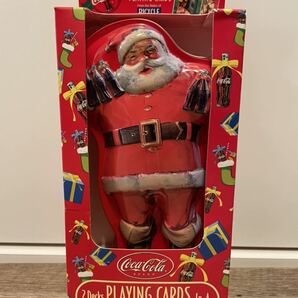 未使用 コカ・コーラ 箱付き プレイングカード サンタクロース缶 トランプ 2個入り サンタクロース クリスマス カードゲーム 缶 コレクターの画像1