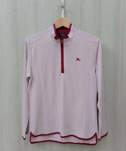 Burberry Golf с длинным рукавом L граница красный x белые дамы