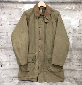 英国製 80s Barbour GAMEFAIR バブアー バーブァー ゲームフェア オイルドジャケット 棒ジップ 2ワラント 97cm 38in カーキ 店舗受取可