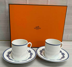 HERMES PARIS エルメス カップ&ソーサー×2 コーヒーカップ 箱あり