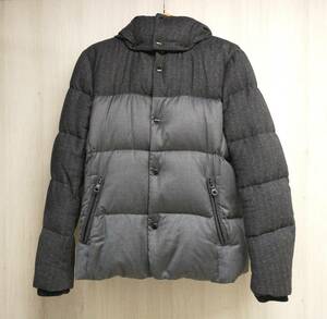 1PIU1UGUALE3 × DUVETICAunopiuunoug.-retore Duvetica down jacket gray wool silk hood MRB023 store receipt possible 