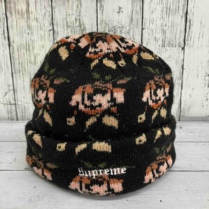 Supreme rose jacquard beanie ニット帽 薔薇柄 シュプリーム ストリート ブラック 101837