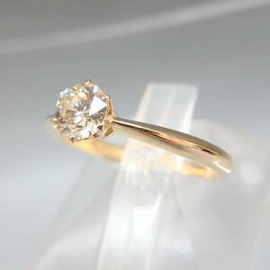 [ expert evidence attaching ]K18 18 gold yellow gold diamond 0.545ct 11.5 number 2.7g ring ring round brilliant Berry light yellow 
