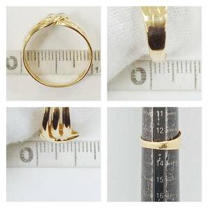 K18 Pt900 ＃13.5 総重量約3.2g ゴールド 18金 プラチナ コンビ D0.017ct ダイヤモンド リング 指輪 アクセサリーの画像8