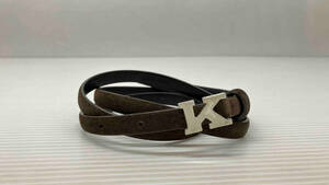 * Kitonki ton suede belt K Logo genuine leatherjenyu in re zha cai z100 Brown through year 