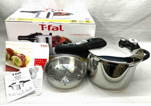 ［未使用・箱付］T-fal ティファール セキュア 圧力鍋 6L 片手式圧力鍋 スタイリッシュ 料理 クッキング ガス・IH対応可 レシピブック付