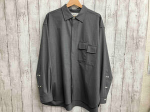 no. ナンバー FLY FRONT DRESS SHIRT／グレー／ストライプ 長袖シャツ