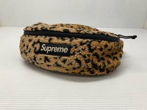 ★ Supreme シュプリーム 17AW Leopard Fleece Waist Bag ボディバッグ ウエストバッグ ストリート ベージュ × ブラック 冬