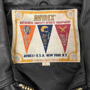 AVIREX アヴィレックス LIGHT SIGNATURE VARSITY JACKET レザージャケット ブラック Lサイズの画像3