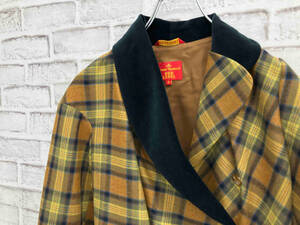 Vivienne Westwood Red LABEL ヴィヴィアン ウエストウッド チェック柄 アシンメトリー ぺプラムジャケット ウール 日本製 3 イエロー系