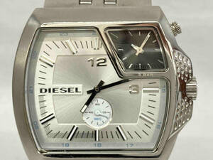 ジャンク DIESEL ディーゼル DZ-1416 腕時計 クォーツ シルバー 右上小時計のみ不動