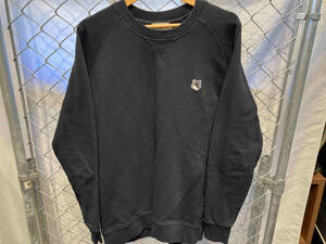 MAISON KITSUNE 前V SWEAT BLACK メゾンキツネ ワッペンスウェット ブラック サイズXL 店舗受取可