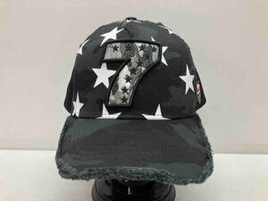 【美品】YOSHINORI KOTAKE ヨシノリコタケ キャップ 野球帽 約58.5cm ブラックカモ×星柄 タグ付き 参考価格¥8,000+税