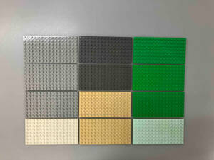 正規品LEGO 裏も使えるベースプレート 基礎板 8×16 合計12枚 大量まとめ売り ※パーツ取り ブロック グリーン 緑 灰色 グレー ベージュ 白