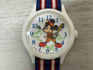 ジャンク 1円スタート SEIKO Disney Time ディズニー タイム 手巻き 稼働品 ミッキー 野球 ヴィンテージ