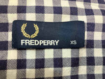 FRED PERRY フレッドペリー チェック 長袖シャツ サイズXS ネイビー×ホワイト_画像3
