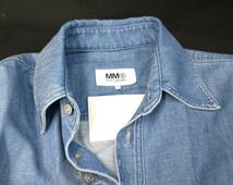 [タグ付] MM6 Maison Margiera OVERSIZE FIT DENIM SHIRT マルジェラ オーバーサイズ デニム シャツ S 青 ブルー S52DL0202 店舗受取可_画像4