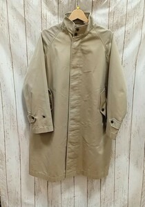 GYMPHLEX 19SS T/C GABADINE SWING COAT J-1327 比翼 ラグラン サイズS ジムフレックス ステンカラーコート ベージュ カーキ メンズ