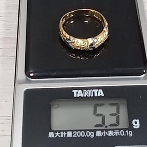 【K18Pt900リング】Pt900／K18／D0.17ct／#13.5／5.3g／プラチナ／イエローゴールドの画像8