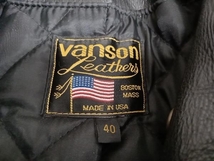 VANSON ヴァンソン メンズ アウター レザー ジャケット ライダース ダブルライダース ブラック サイズ40_画像6