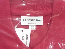 美品 LACOSTE ラコステ L1212LJ-99 半袖 ポロシャツ レッド 定番 新品タグ付き_画像3